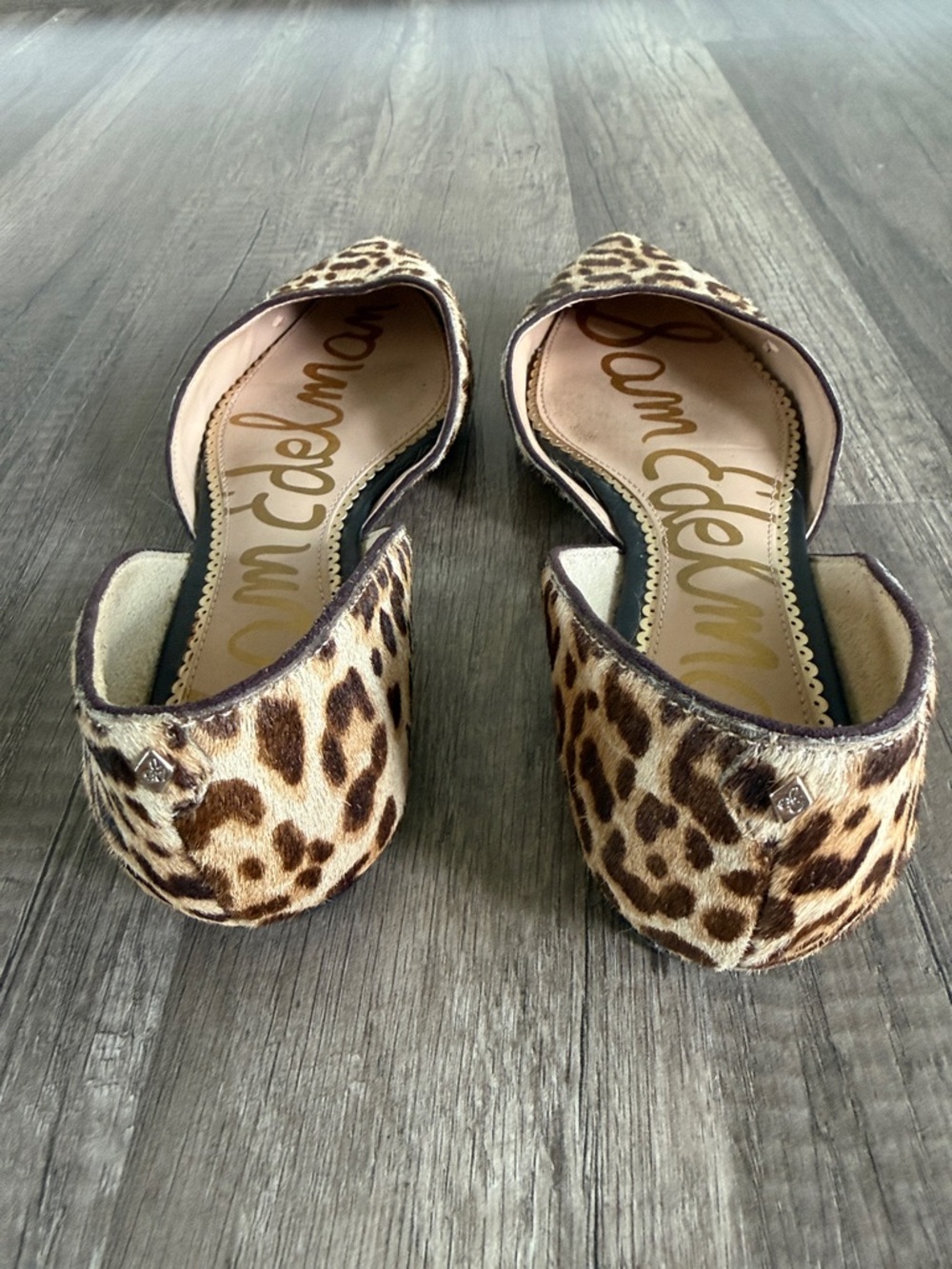 Sam Edelman Shoes Rodney Calf Hair Leopard Print D’Orsay Ballet Flats Size 8 - Picture 2 of 6